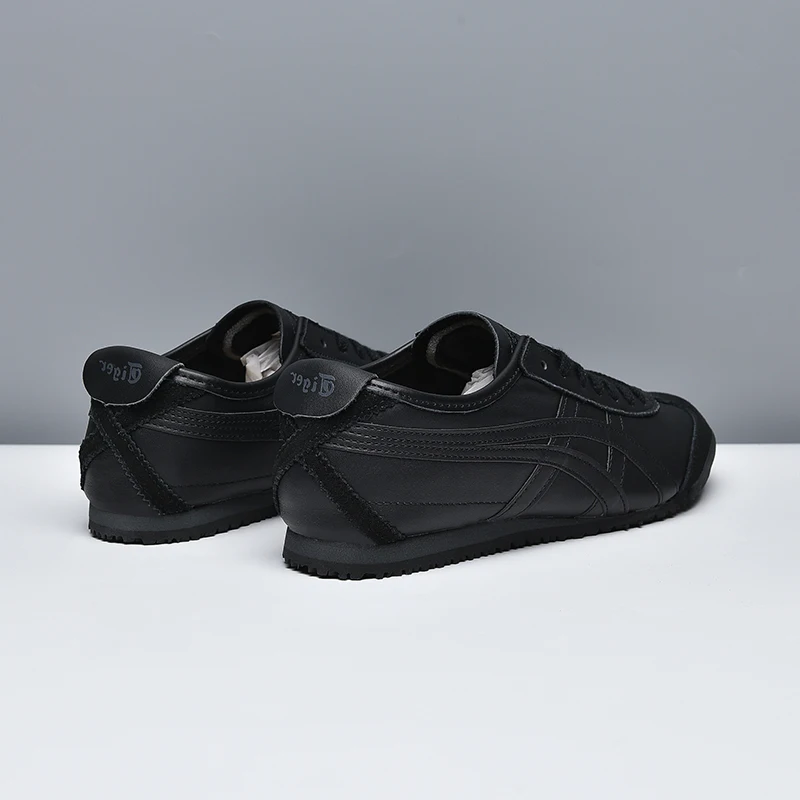 TIGER ONITSUKA обувь для мужчин и женщин чистый черный кожаные кроссовки износостойкие
