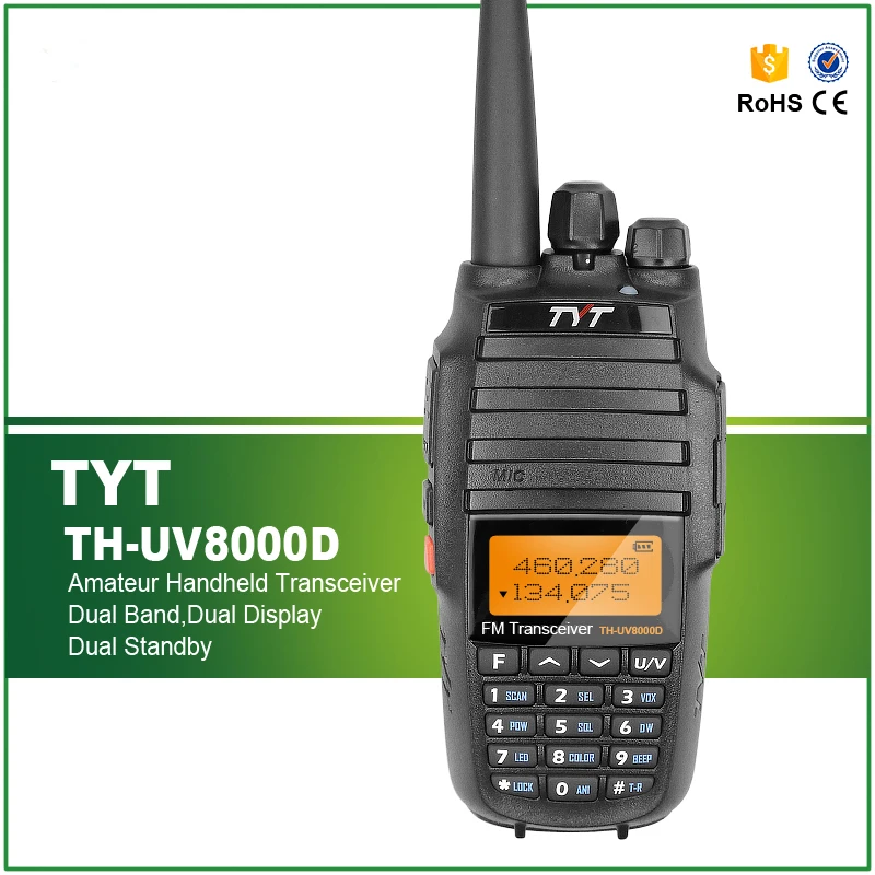 Upgrade Version TYT TH-UV8000D Dual Band 10W Walkie Talkie With Cross-band Function 10W Portable Professional Transceiver