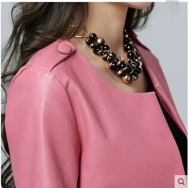 Длинная кожаная куртка женская мода Осень зима 2020 натуральная и искусственная