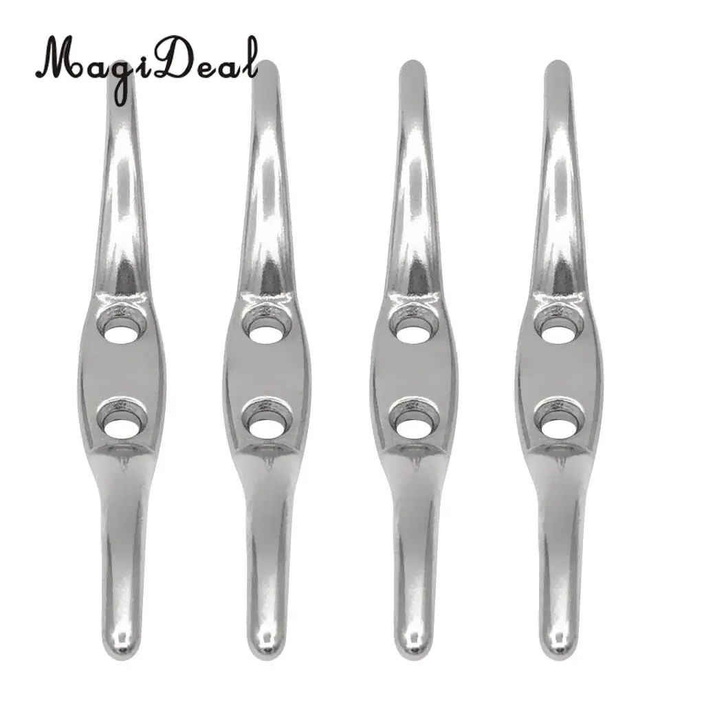 

MagiDeal 4 Pcs 6" Boat Stainless Steel Dock Deck Rope Cleat Marine Yacht Line Flag Anchor
