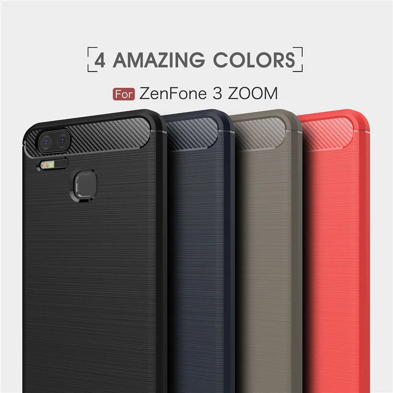 Чехол для ASUS Zenfone 3 Zoom 5 5-дюймовый Мягкий силиконовый чехол из углеродного волокна