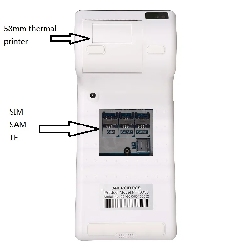 Android 2D сканер штрих кода pos терминал PT7003 с bluetooth и 58 мм Термопринтер|printer pos|thermal printer