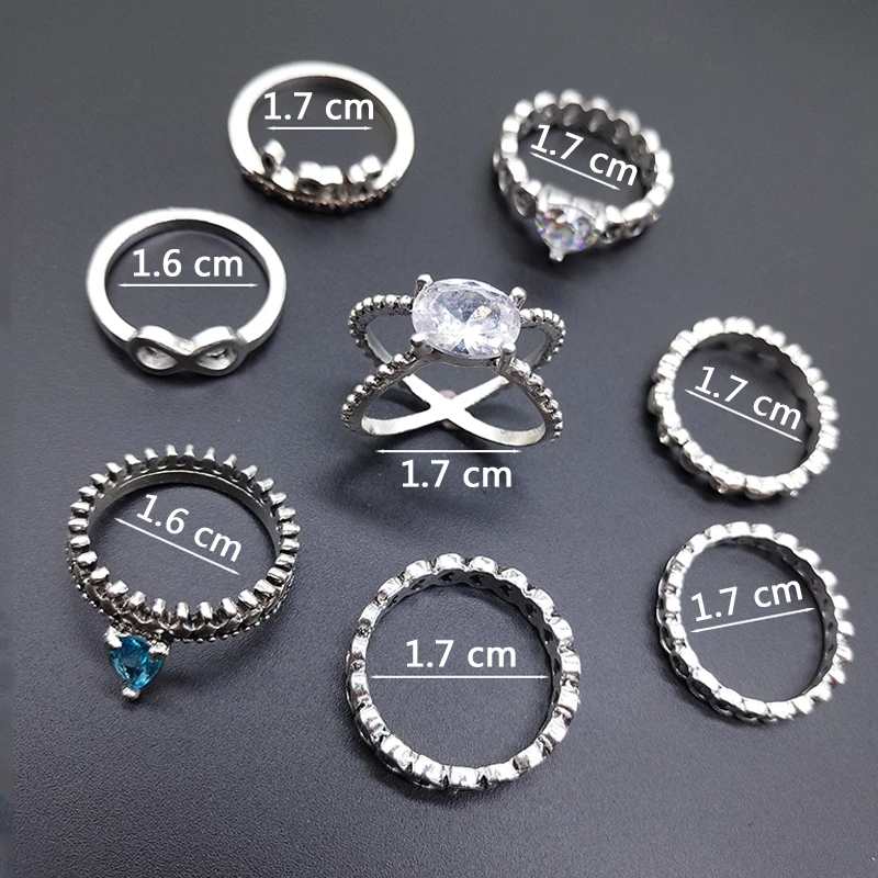 7 шт./компл. богемные модные ретро буквы сердце любовь драгоценный камень