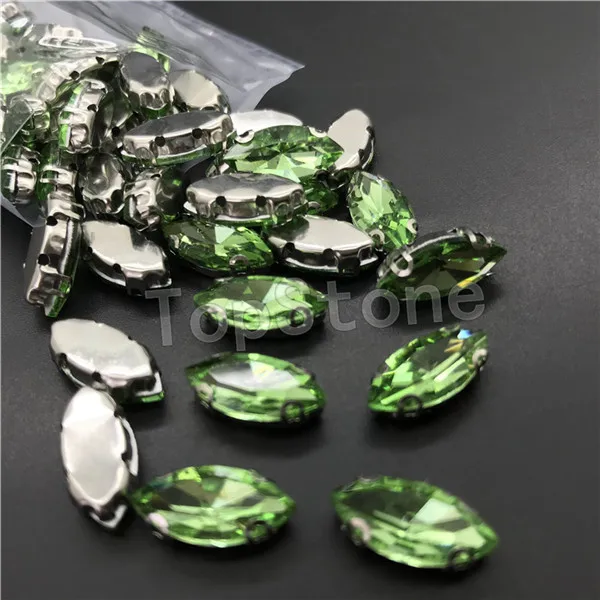 peridot Пришить лошадь глаз D коготь стразы смешанные цвета Navette пришить Стекло, кристалл, камень diy для платья/сумки - Цвет: peridot