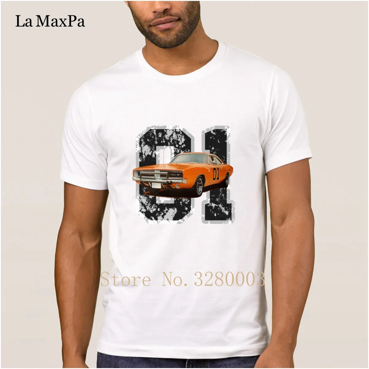 La Maxpa Costume Breathable men's t shirt 1970 charger general lee t-shirt Sunlight Pattern tee man cool Top Quality | Мужская