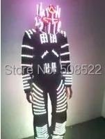 

Stilts LED Glowing Stilts Clothes with Cool Helmet LED Stage Wear Party Dress LED Costume
