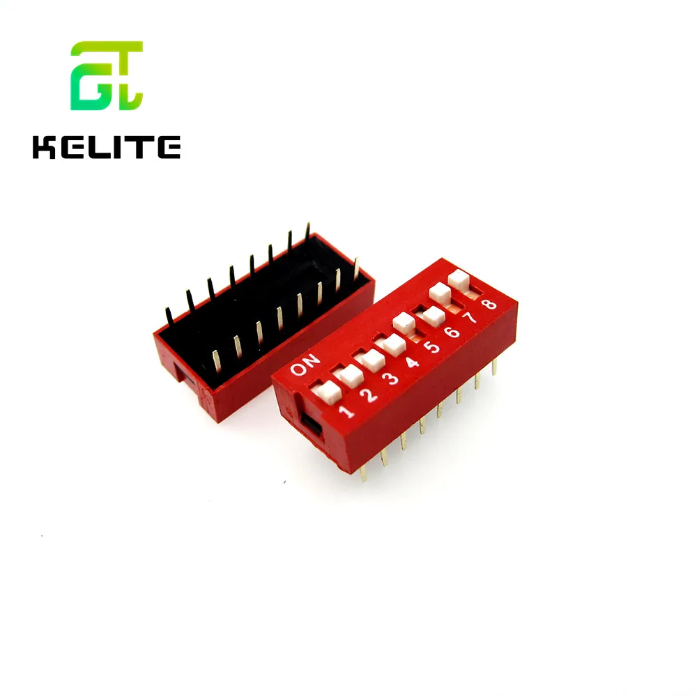 

100pcs 8P 8 Position DIP Switch 2.54mm Pitch 2 Row 16 Pin DIP Switch