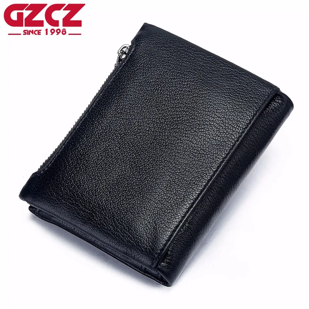 Кошелек GZCZ мужской из натуральной кожи модный короткий бумажник для мелочи
