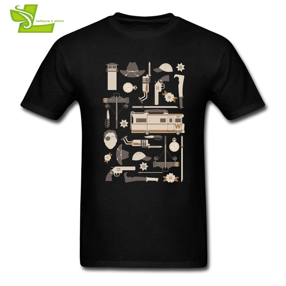 Мужская футболка с изображением ходячих мертвецов оружия модные