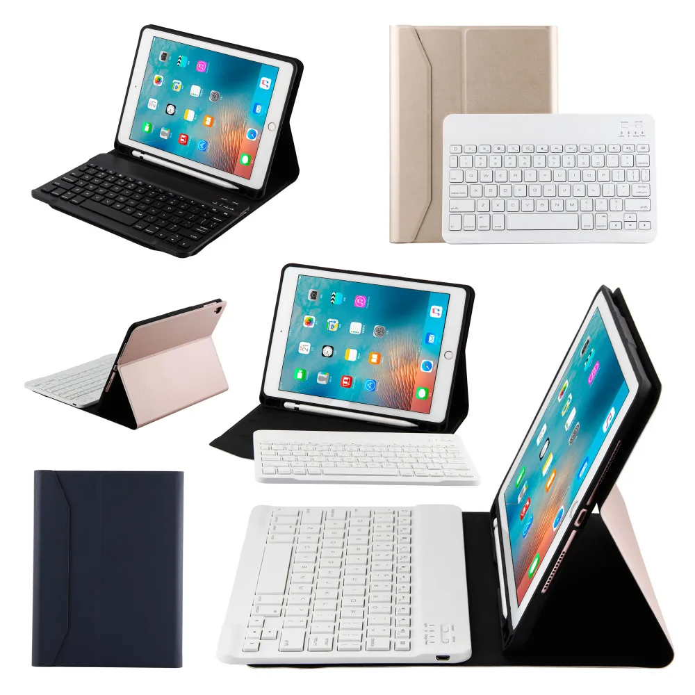 Тонкий съемный русский беспроводной bluetooth держатель для клавиатуры чехол Apple iPad 9