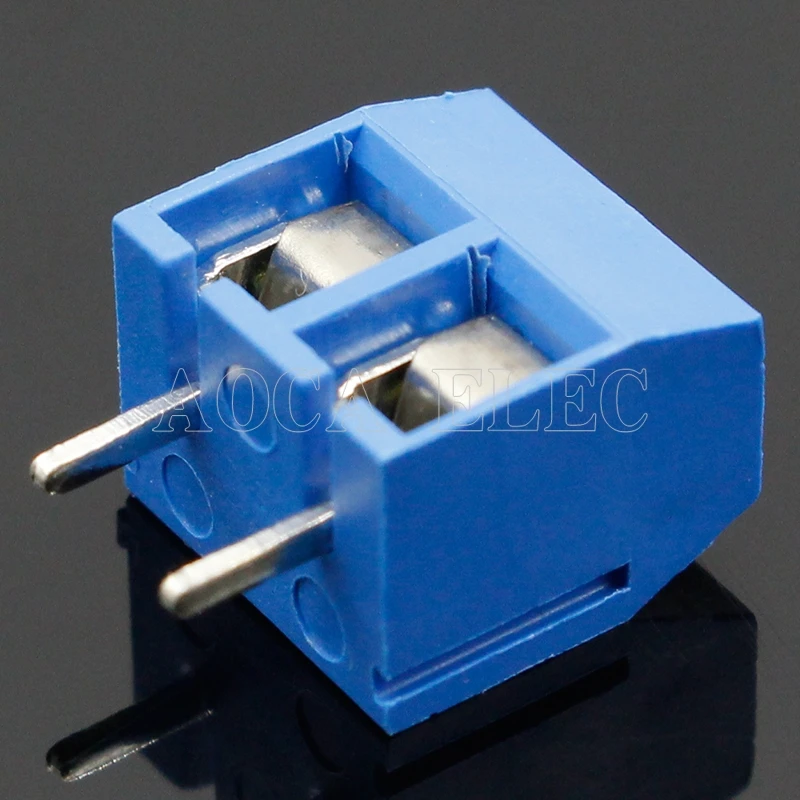 20 шт./лот KF301-2P KF301-5.0-2P KF301 винт 2Pin 5,0 мм прямой вывод pcb винт клеммный блок разъем синий и зеленый