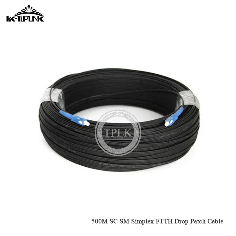 500 м SC SM SX FTTH прямой патч-кабель одномодовый Черный наружный волоконно-оптический