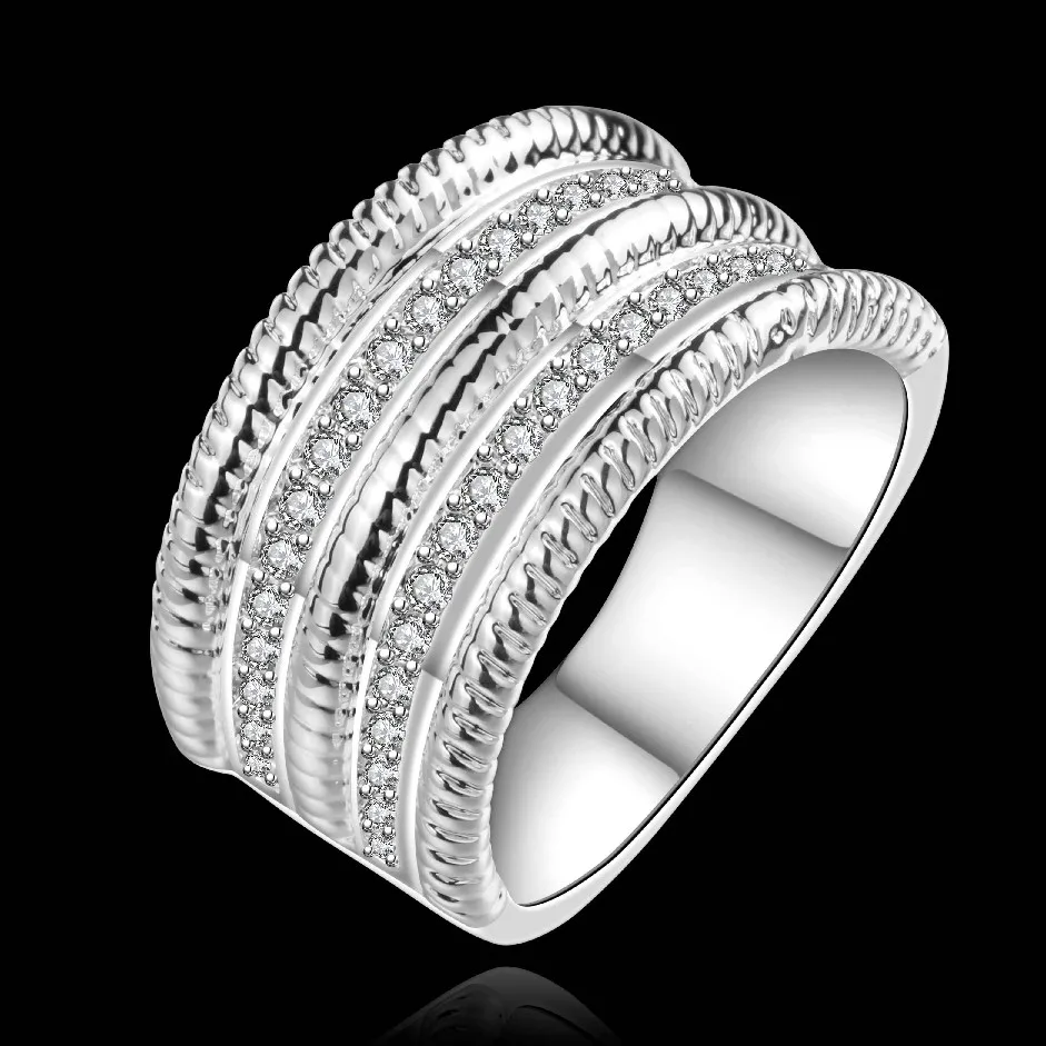 Хит продаж великолепные кольца с серебряным покрытием для женщин модные цены в