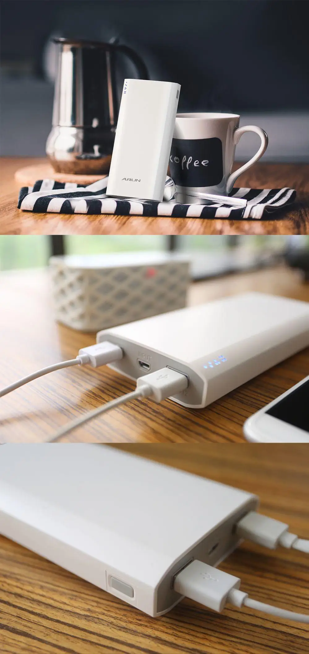 ARUN 20000 mAh внешний аккумулятор 2 USB многофункциональное портативное зарядное