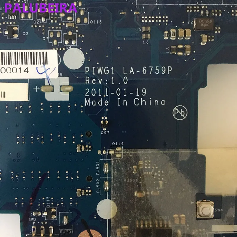 PALUBEIRA Материнская плата ноутбука PIWG1 LA-6759P для LENOVO G470 на борту два слота