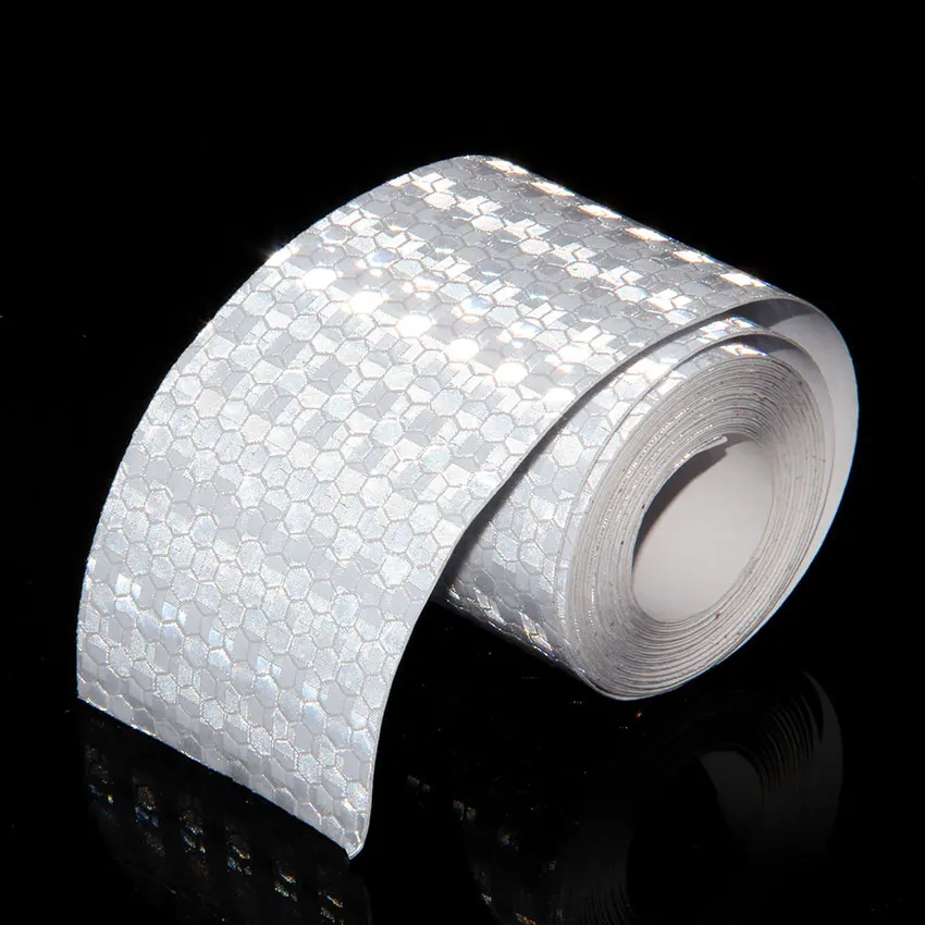 white with stars Аксессуары для велосипеда 5 см x 3 м светоотражающие наклейки для велосипеда клейкая лента для безопасности велосипеда белые красные желтые светоотражающие наклейки для велосипеда - Цвет: white with stars