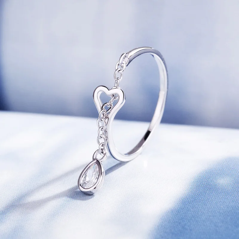 ZRHUA Female Elegant Heart Finger Ring Vintage Silver 925 Engagement Rings For Women Fashion Wedding Jewelry Best Gifts | Украшения и