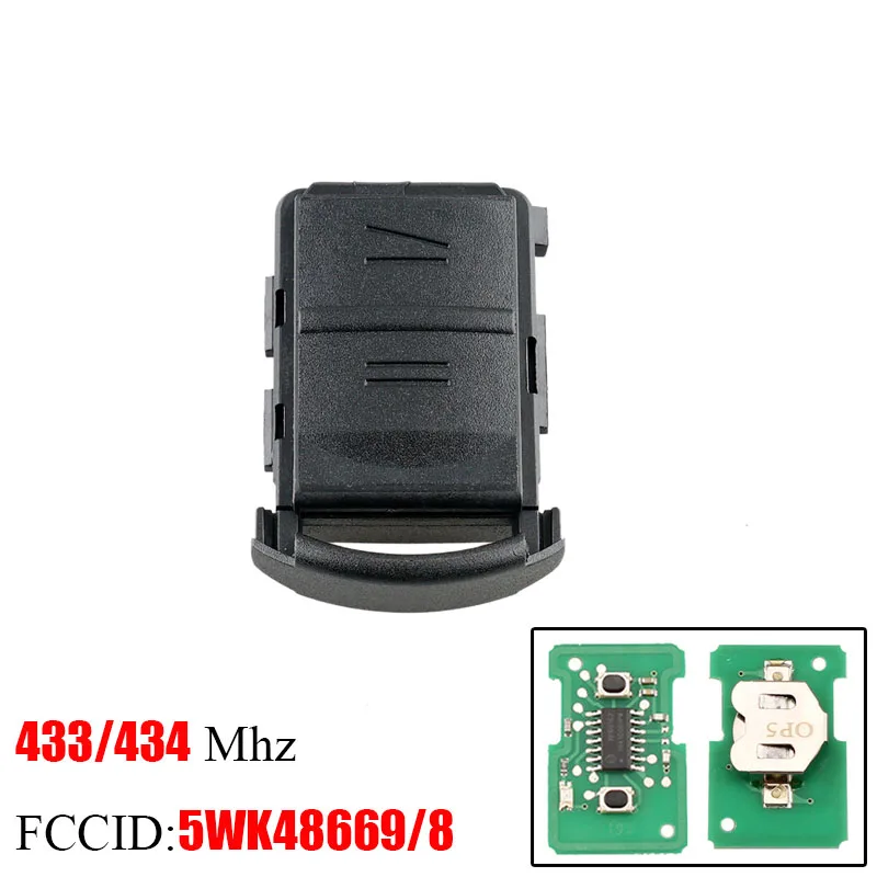 NO Chip NO Blade BHKEY 2 кнопки Автомобильный ключ для Vauxhall Opel Corsa C Combo Tigra Meriva Agila чехол для дистанционного ключа Fob 433 МГц ID40 чип 5WK4 8668 - Цвет: NO Chip NO Blade