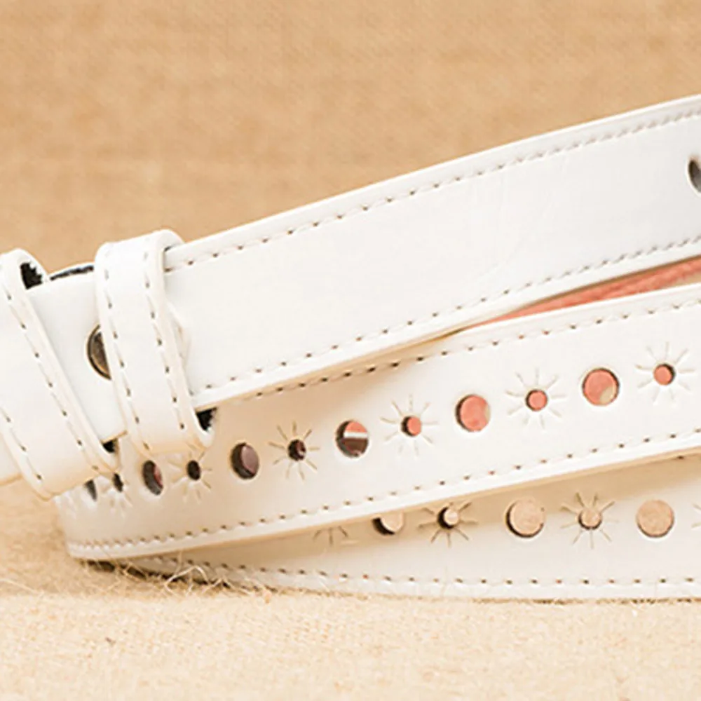 Модные женские мужские кожаные ремни Джинсовый пояс полые | Аксессуары для