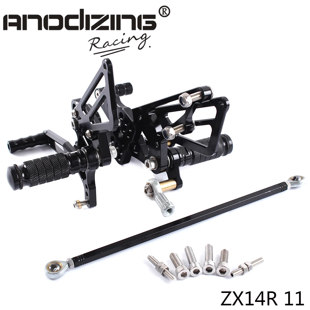 Full CNC Aluminum Motorcycle Adjustable Rearsets Rear Sets Foot Pegs For KAWASAKI ZX14R ZX-14R ZZR1400 2011 | Автомобили и