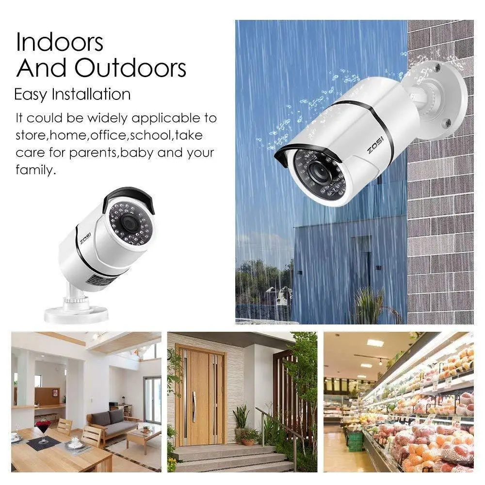 ZOSI 1080P 2MP 16 канальный CCTV система TVI рекордер DVR комплект купольная пуля водонепроницаемый видео ИК фильтр ночного видения наружная камера