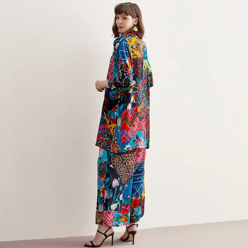 Шелковый костюм для отдыха весна-лето 2019 новый тонкий повседневный куртка Модный