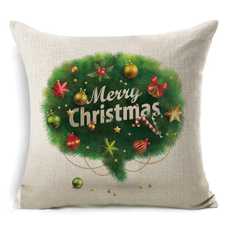 1 шт. Рождественская Подушка с рисунком Санта Клауса снеговика хлопковая льняная