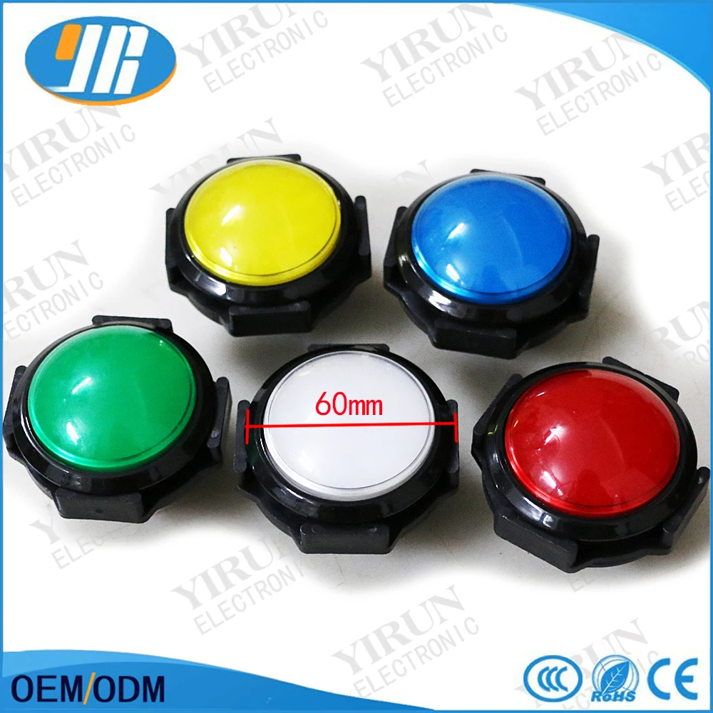 5pcs 60mm Push Button Arcade Led Micro Switch Momentary Illuminated 12v Power | Спорт и развлечения