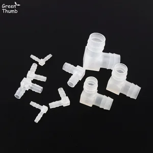 50 шт. наружный диаметр 2,4-20 мм 90 градусов равный Угловой Соединитель белый пластиковый прозрачный полиэтиленовый фитинг для садового шланга для полива