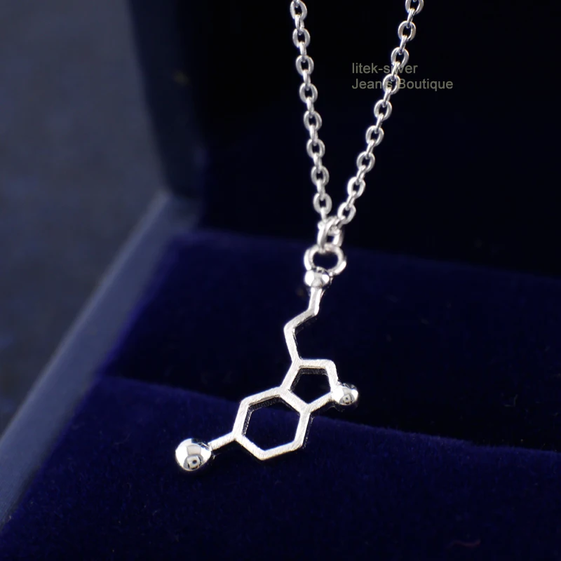 S92 ожерелье из твердого стерлингового серебра SIL Biochemistry Serotonin с подвеской A2812 |