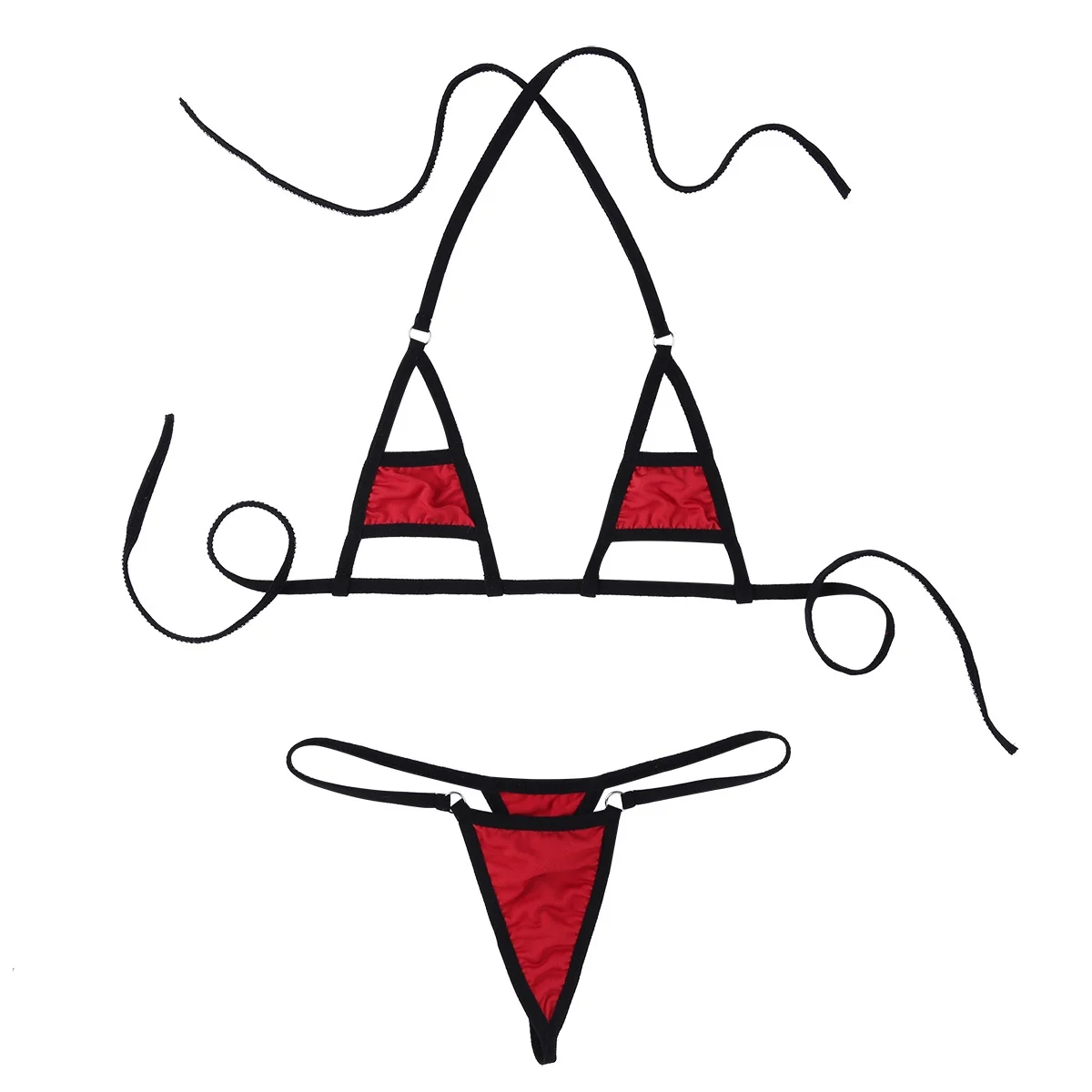 2Pcs Mini Micro bikini tanga micro swimsuit 2019 Women Halter Neck string Bikini Set Bra Top with g-string Thong Sexy - купить по