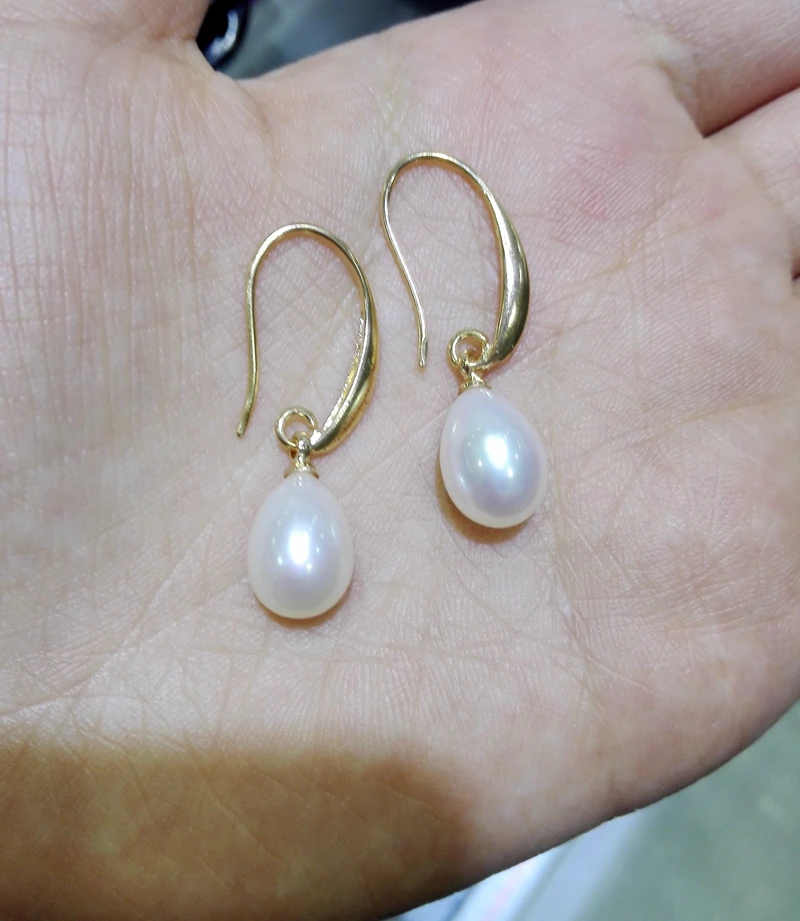 Серьги подвески женские с пресноводным жемчугом 8 9 мм|dangle earrings|pearl dangle earringsclassic