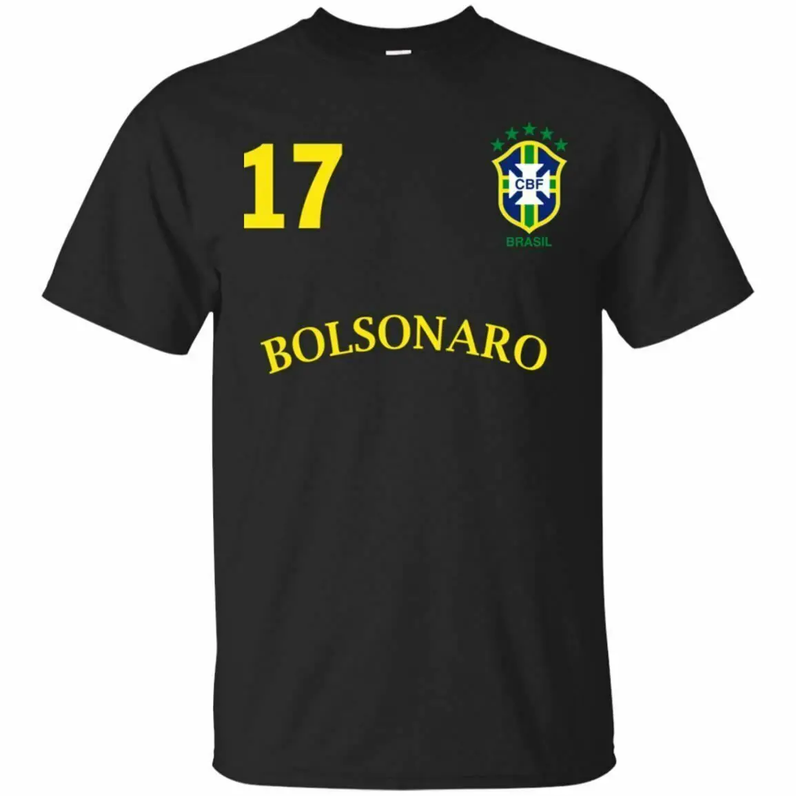 Футболка с цифрой на спине 17 Bolsonaro Presidente 2018 черная темно-синяя S-5XL модная футболка