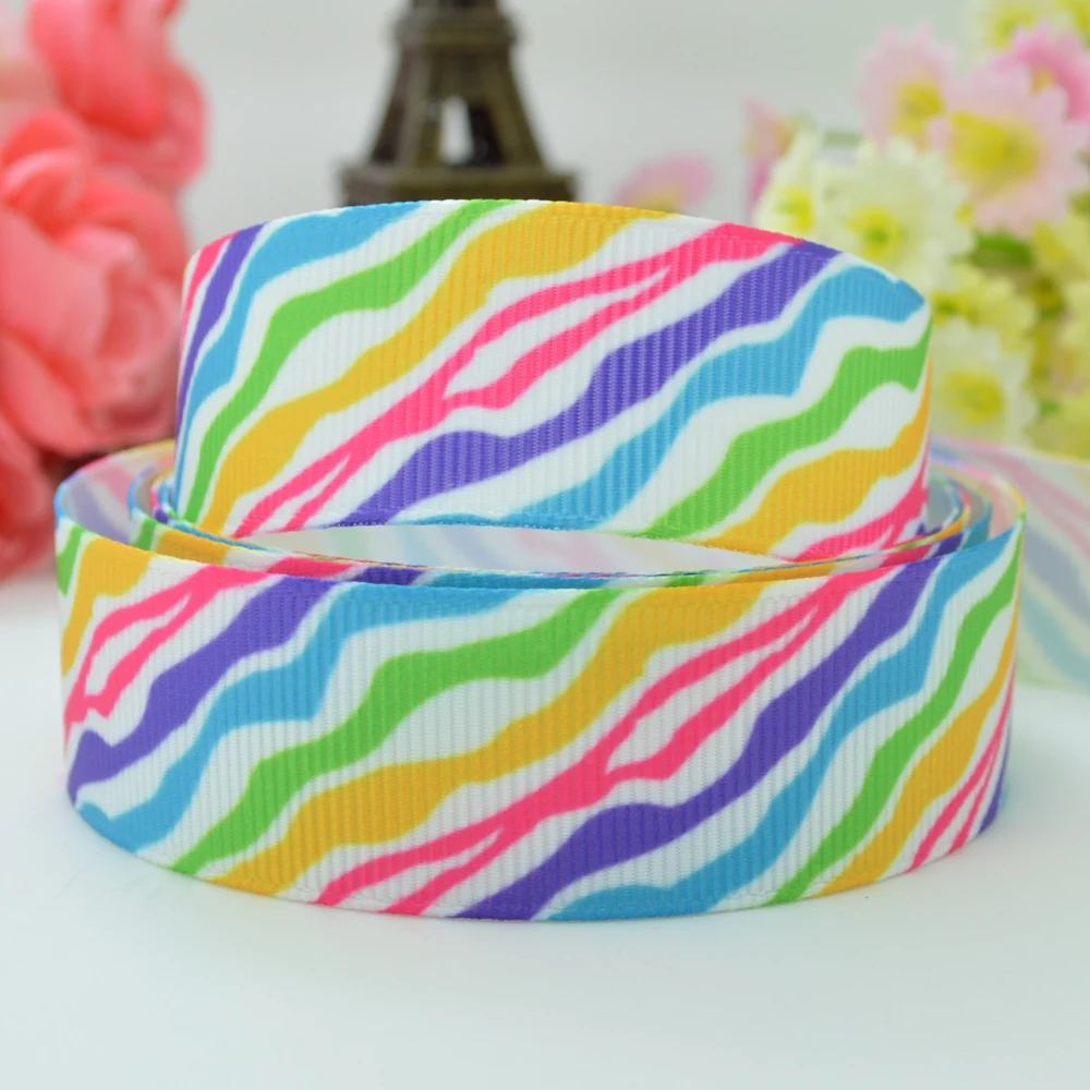 DUWES 7/8 "22 мм 2 5 10 20 50 ярдов Лето арбуз Зебра леопардовая полоса печатная grosgrain