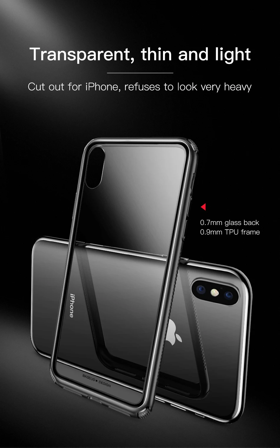 Baseus роскошный чехол из закаленного стекла для телефона для iPhone Xs XR Xs Max защитный чехол s Мягкий чехол с краями из ТПУ задняя крышка чехол для телефона