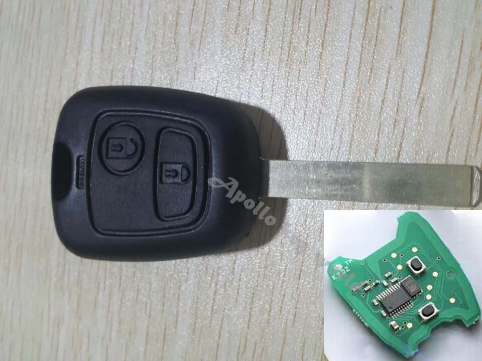 Бесплатная Доставка почтой Гонконга! 2 кнопки дистанционного ключа для Peugeot 307 с