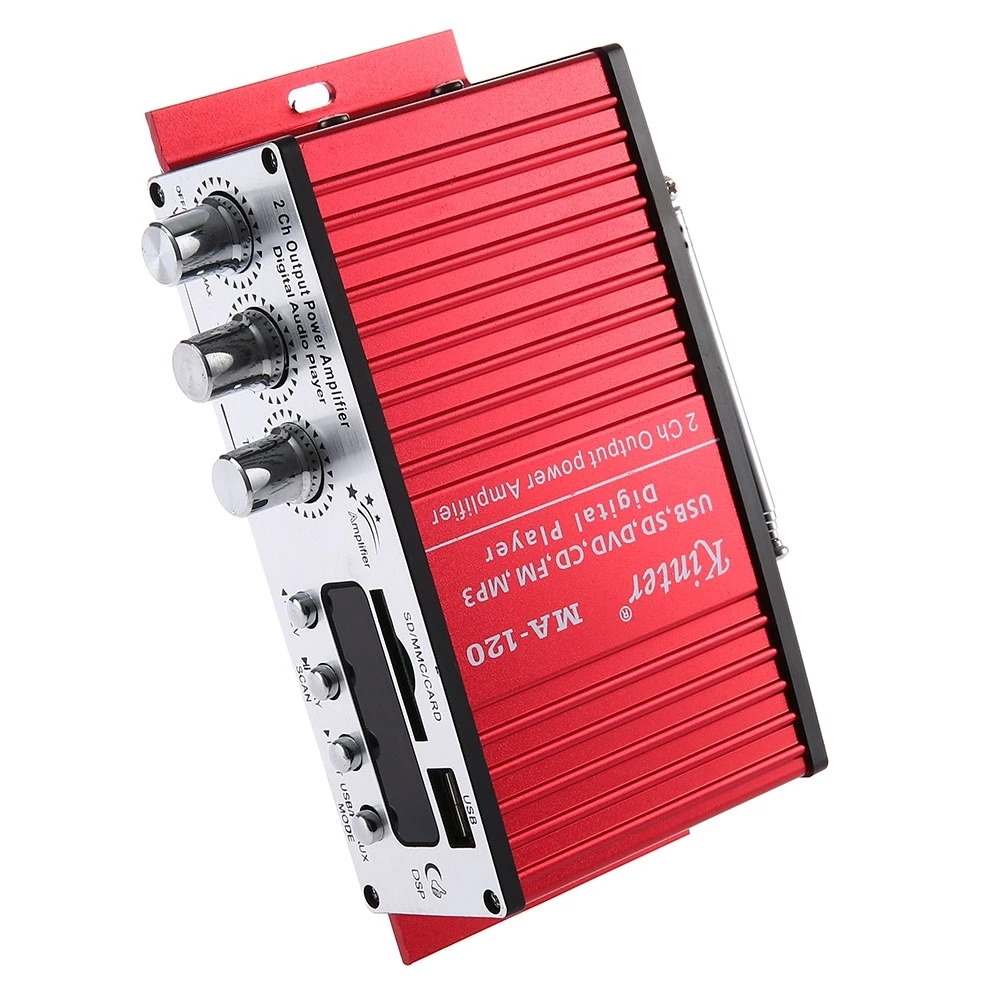Kinter ма 120 Портативный 12 В Hi Fi аудио усилитель Динамик Поддержка FM USB Вход с 3 5 мм AUX