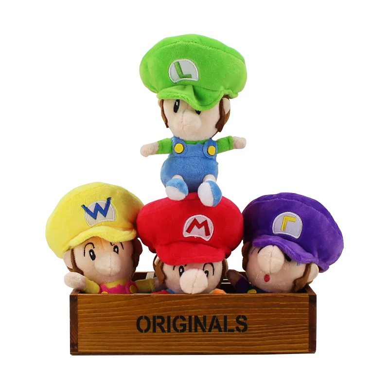 4 шт./лот 17 см Kawaii Super Mario Bros Плюшевые игрушки MARIO LUIGI Waluigi плюшевая WARIO детские мягкие куклы игрушки для детей Подарки
