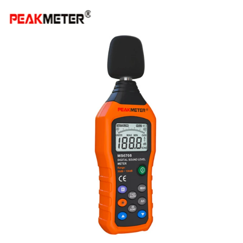 PEAKMETER PM6708 30 дБ ~ 130 ЖК цифровой дисплей аудио децибел измеритель шума
