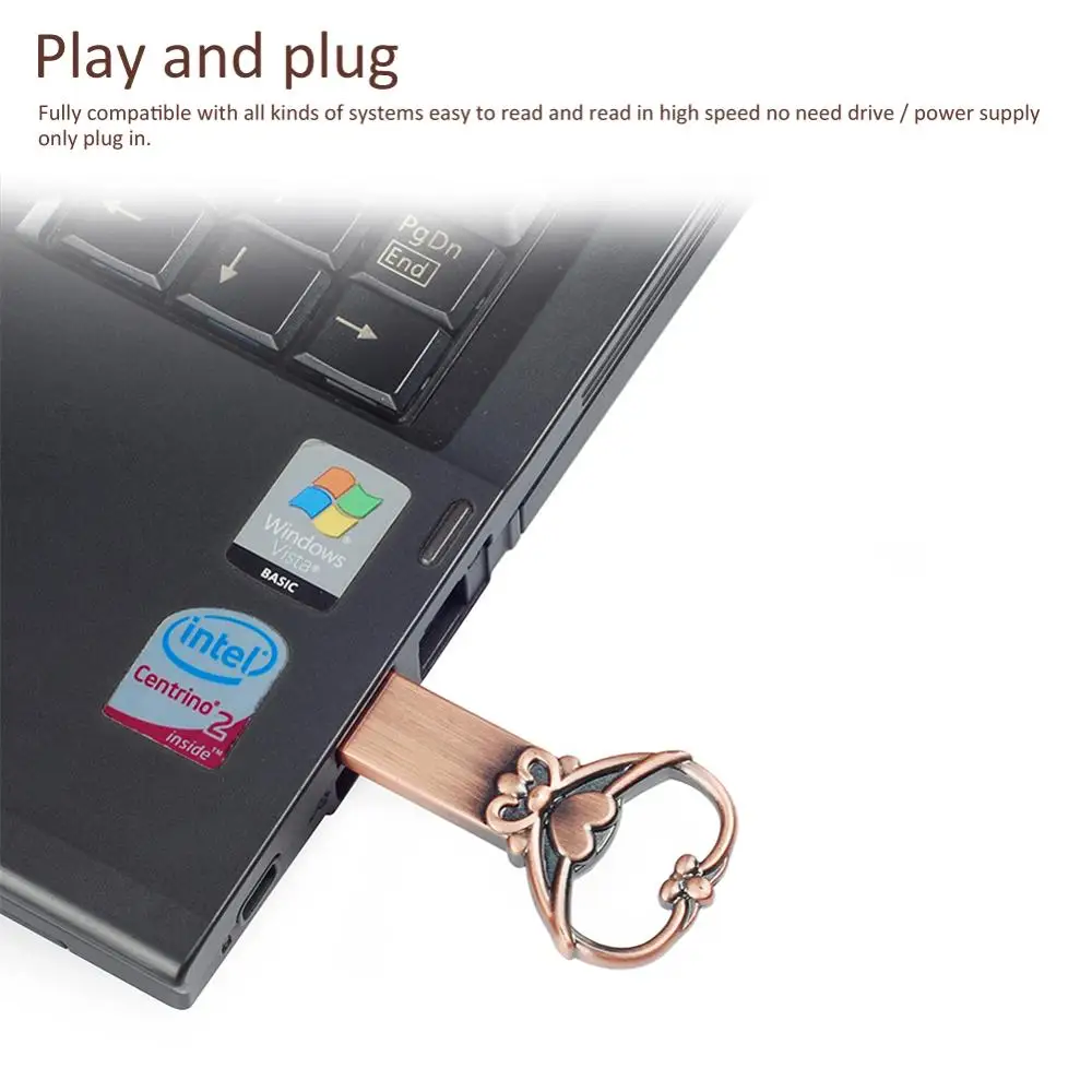 Сердце ключ USB флэш-накопитель 4 ГБ 8 16 32 64 карта памяти Флеш накопитель