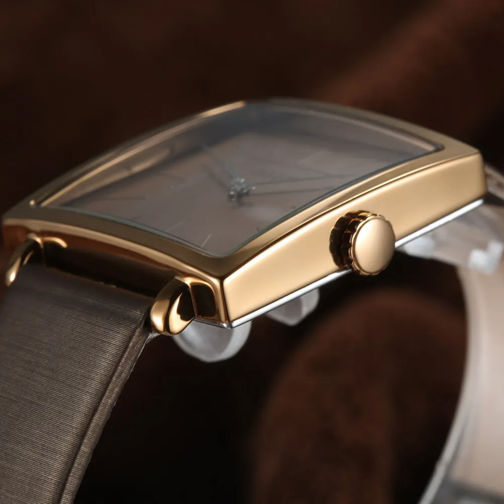 Роскошные розовое золото Античная квадратный кожаные модельные туфли наручные