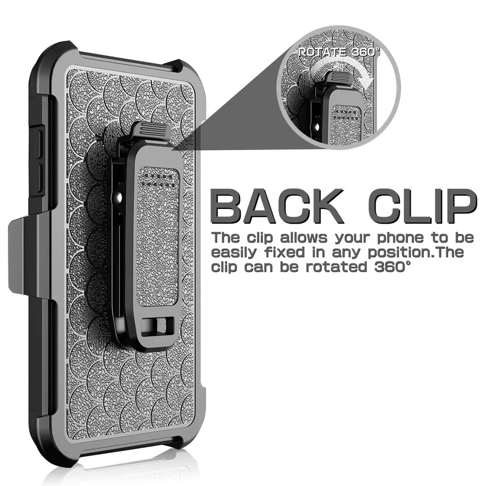 Сверхпрочный бронированный Чехол-кобура + Зажим для ремня с защитой от падения