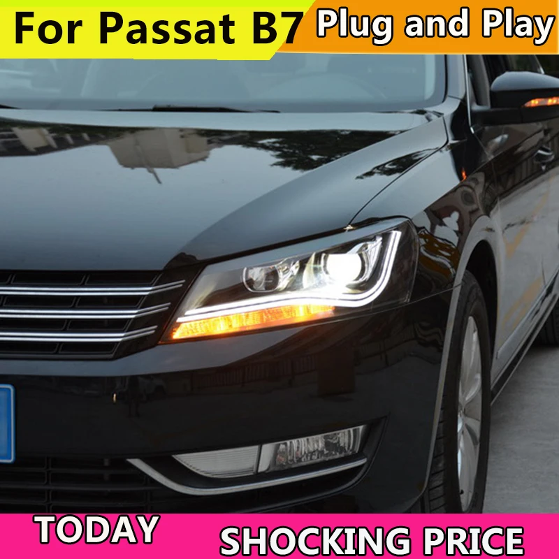 Doxa автомобильный Стайлинг для VW Passat B7 фары 2011 2015 Америка CC светодиодные DRL Bi Xenon