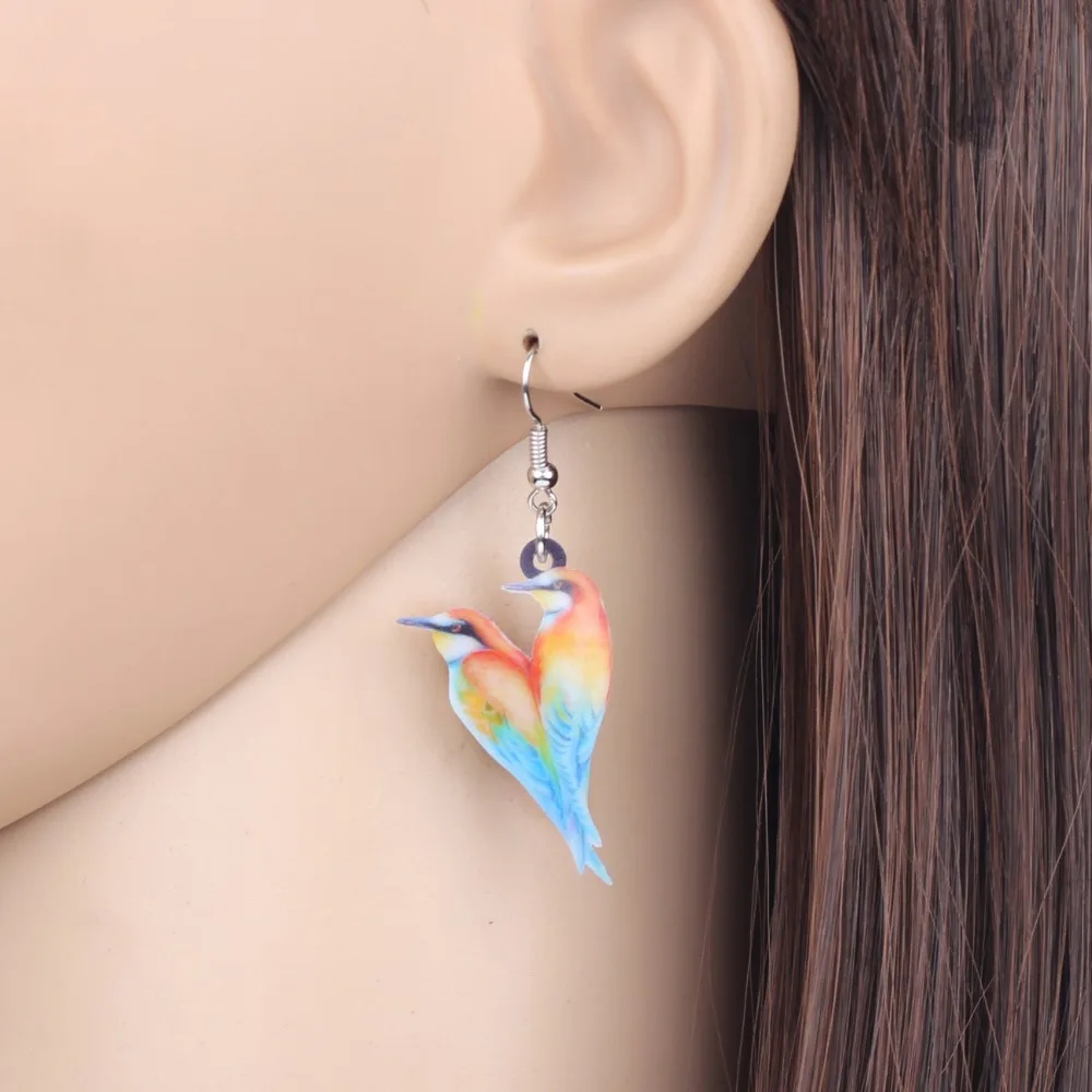 Акриловые двойные красочные европейские серьги WEVENI в виде пчелиных птиц новые