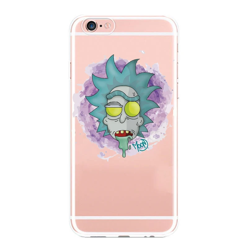 Забавный Прозрачный чехол для телефона Rick and Morty iphone 8 Plus 7 6 S 5 5S SE мягкие