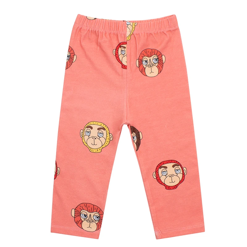 Pink monkey TinyPeople/ г.; Детские хлопковые брюки для маленьких мальчиков на весну-лето; леггинсы для маленьких девочек; милые брюки для новорожденных - Цвет: Pink monkey
