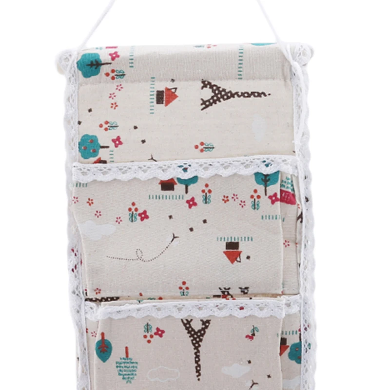 Хлопковая льняная настенная косметичка для хранения карман на дверь спальни