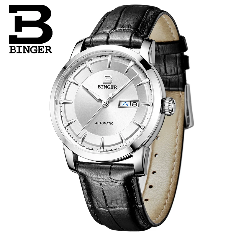 

Switzerland watches men luxury brand BINGER business Mechanical Wristwatches full stainless steel Auto Date B-5067M-2