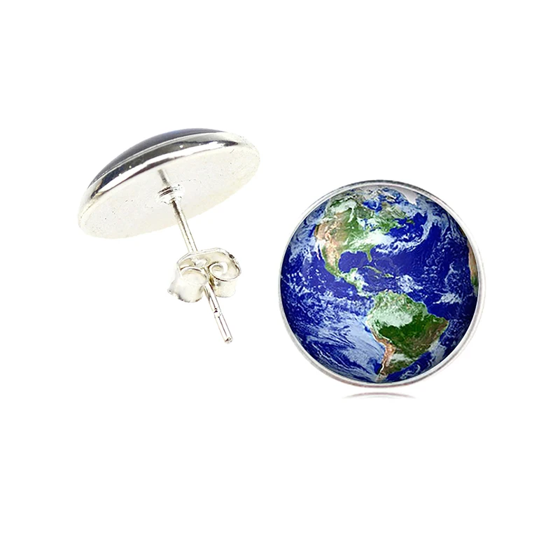 Стеклянные серьги-гвоздики со звездами кластером кабошоном украшения с