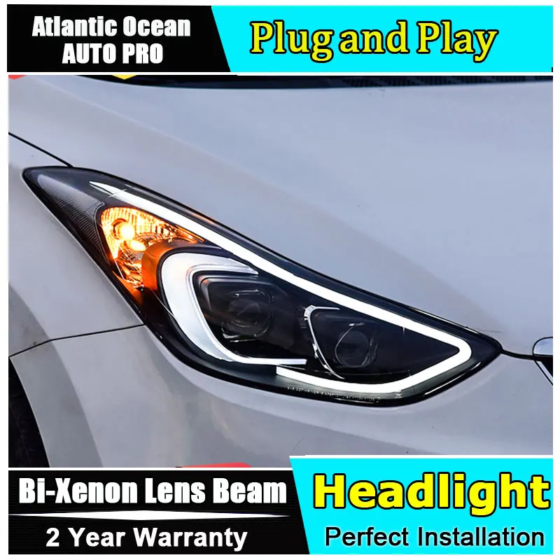 2 шт. автомобильные ксеноновые лампы H7 elantra 2011 2015|light guide|headlights for hyundai elantraguide light |